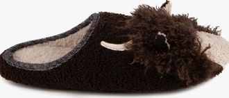 Totes Mens Totes Toasties NOVELTY APPLIQUE MULE Slippers Mens Brown - Size: 9.5/9/10