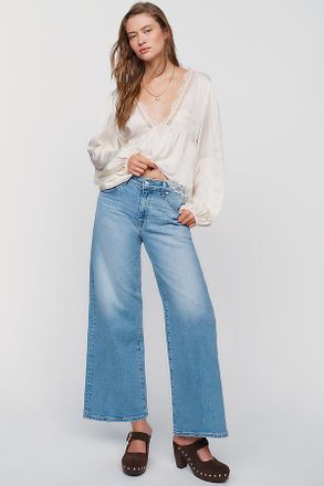 AG - Adriano Goldschmied Petite Saige Mid Rise Wide Leg Jeans