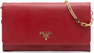 Prada Pre-owned Prada Saffiano Leather Wallet on Chain VGYMEQYR6BLG9NYG
