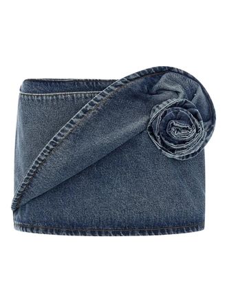 Magda Butrym draped floral mini skirt - Blu