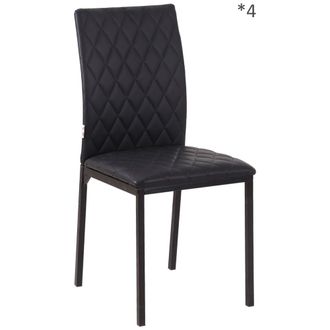 HOMCOM Sillas de comedor 41x50x91 cm negro