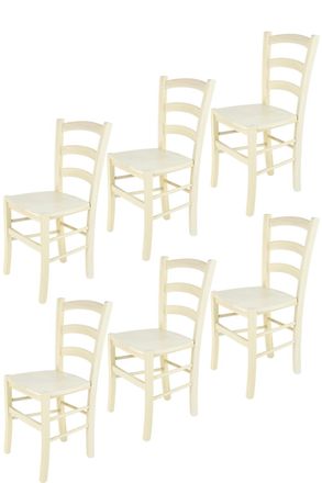 Tommychairs Tommychairs Set 6 Sillas Venice En Haya Anilina Blanca