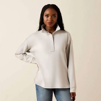 Ariat Breeze Half Zip Sweatshirt In Quiet Grey