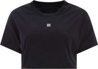 Givenchy cropped cotton T-shirt - women - Cotton - M - Black