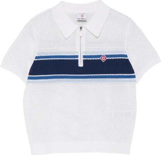 Casablanca gestreept poloshirt met rits
