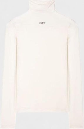 Off-white Womens Off Stamp Longsleeve Turtle Neck White viscose - Size X-Large