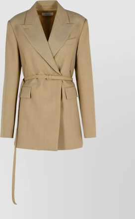 Sportmax wool blazer with belted waist and flap pockets
