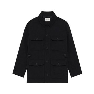 Dr&ocirc;le de Monsieur Twill Safari Jas - Heren - Jassen - Zwart - Maat: S Zijde