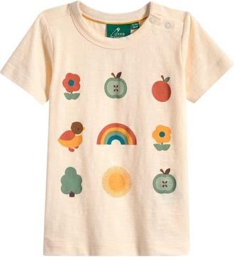 Little Green Radicals Kids Organic Cotton Graphic T-Shirt in Cream at Nordstrom, Size 18-24M