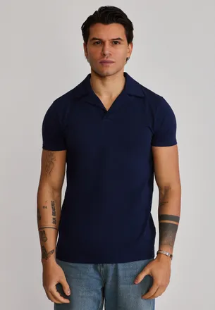Siksilk Hombres Azul Marino Revere Polo XXL