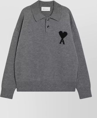 Ami wool polo shirt