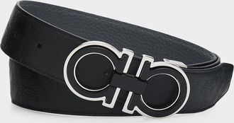 Ferragamo Men & apos;s Double Adjustable Leather Belt