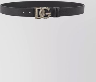 Dolce & Gabbana textured leather belt featuring loop