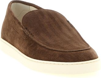 Brunello Cucinelli Mens Brown Calfskin Slip-On Loafers