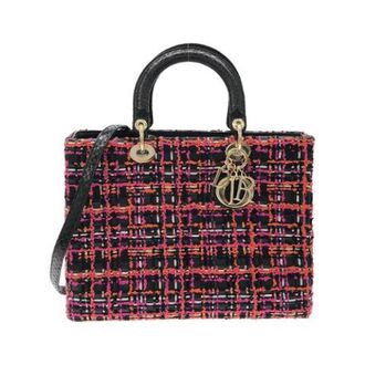 Dior Pre-owned Lady Dior Tweed Python Tas - Dames - Vintage Handtas - Veelkleurig - ONE Size - Tweed - Vintage