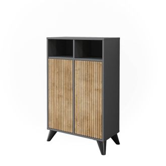 Vicco Mueble Midi Leano, Antracita/roble De Monta&ntilde;a, 60 X 97 Cm Con 2 Puertas, Vicco