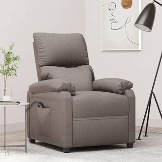 vidaXL Sill&oacute;n Reclinable El&eacute;ctrico Tela Gris Taup&eacute; Vidaxl