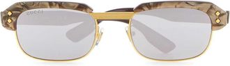 Gucci Womens Printed Acetate And Metal Sunglasses Brown