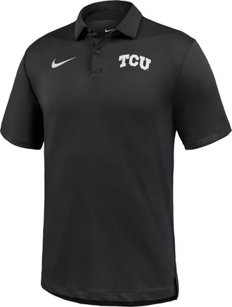 Nike TCU Horned Frogs Tour Nike Mens Dri-FIT College Polo in Black | M51839E169TCUN-BLK