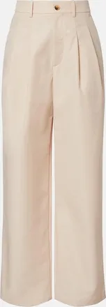Wardrobe.NYC Pleated cotton-blend wide-leg pants
