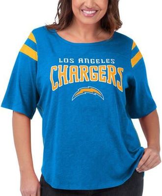 G-III 4Her by Carl Banks Womens G-III 4Her by Carl Banks Light Blue Los Angeles Chargers Plus Size Linebacker T-Shirt at Nordstrom, Size 4X