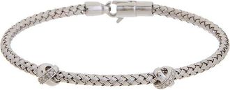 Meshmerise 18K Over Silver 0.1 Ct. Tw. Diamond Mesh Bangle Bracelet