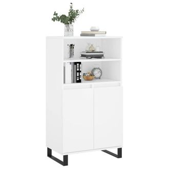 Berkfield Home Highboard White 60x36x110 cm Engineered Wood | Size: 60 x 36 x 110 cm
