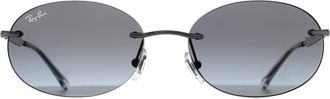 Ray-Ban Oval Womens Silver Grey Gradient RB3767 Metal - One Size