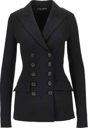 Dolce & Gabbana Stretch wool fitted double-breasted jacket Woman 40