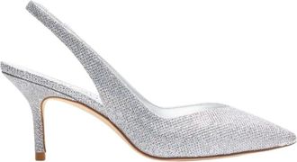 Stuart Weitzman Elegante Zilveren Slingback Schoenen - Dames - Pumps - Grijs - 36 EU - Leer - Schoenen