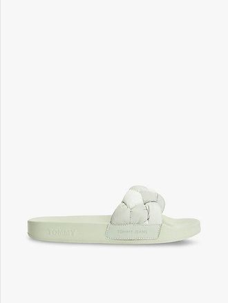 Tommy Hilfiger Embossed Braided Strap Slides