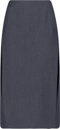 Jil Sander Grey Fil-A-Fil Wool Split Skirt