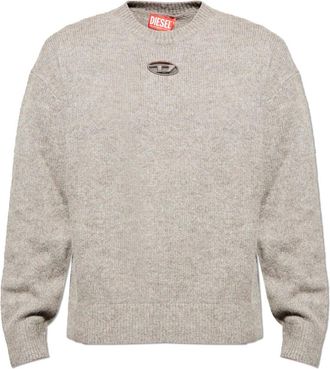 Diesel K-Areeso Sweater - Heren - Ronde hals truien - Beige - M - Wol - Truien & Vesten