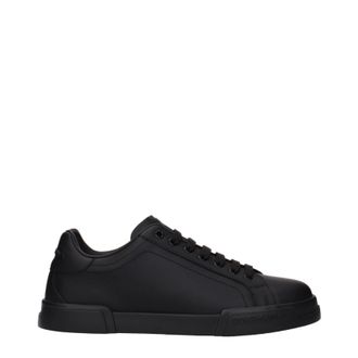 Dolce & Gabbana Portofino Uomo Sneakers In Pelle Nera