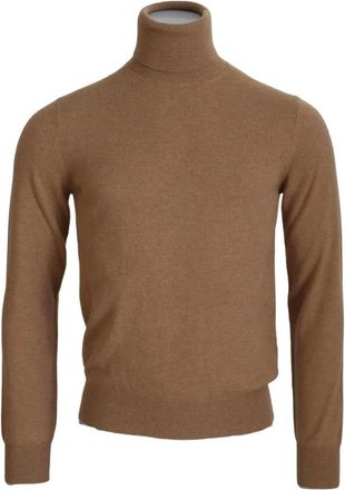 Dolce & Gabbana Truien & Vesten, Heren, Beige, S, Kasjmier, Kasjmier Coltrui Trui Beige Logo