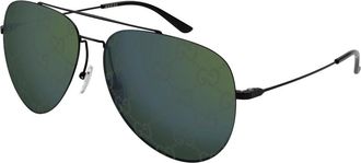 Gucci Aviator Zonnebril - Heren - Zonnebrillen - Zwart - 60 MM - Nylon - Accessoires