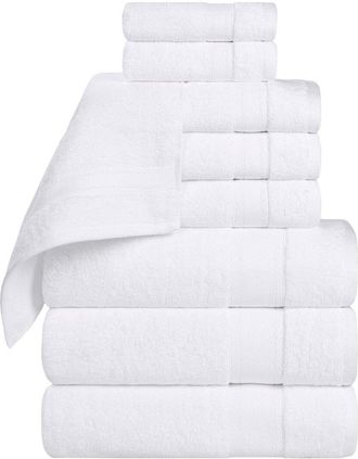 Superior Belmont Zero Twist Cotton Medium Weight Soft Absorbent 9Pc Towel Set