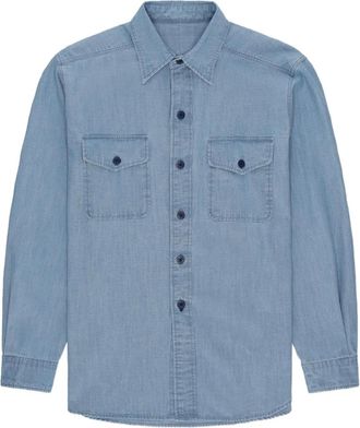 Fortela Giacca-camicia in cotone con doppia tasca - Blu