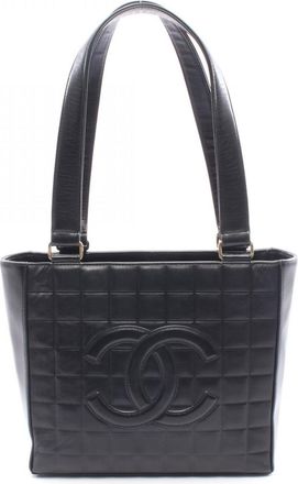 Chanel Black Leather Handbag Tote Bag (Pre-Owned)