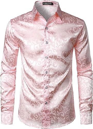 PARKLEES Chemise de luxe à manches longues en jacquard pour homme