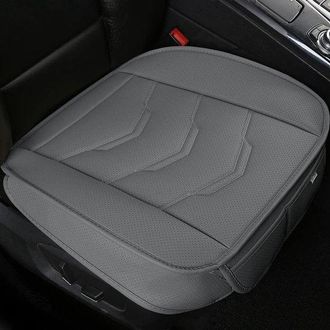 OEM Juego De 2 Fundas Transpirables De Piel Sint&eacute;tica Para Asientos Delanteros Con Relleno Carb&oacute;n Bamb&uacute;, 54,5 X 53,2 Cm, Aptas Coches Suv, Color Gris