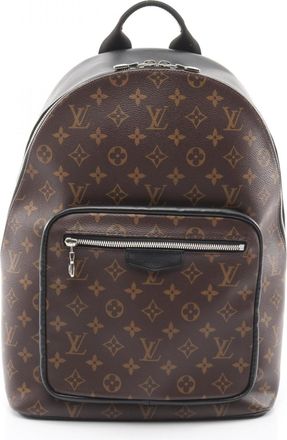 Louis Vuitton Black Brown Coated Canvas Leather Backpack Handbag (Pre-Owned)