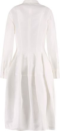 Bottega Veneta Womens Dress Linen-Viscose Blend Chalk