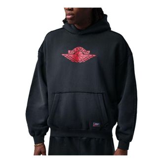 Nike Jordan Flight Wings Fleece Hoodie Black University Red IM9191-010