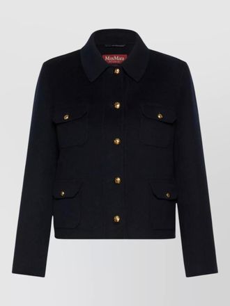 Max Mara venere long coat front flap pockets