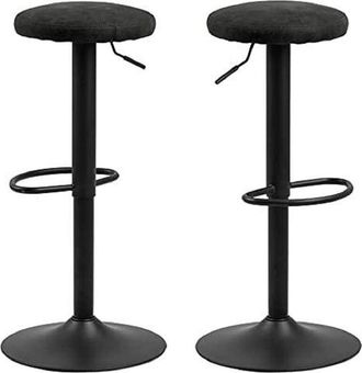 AC Design Furniture Finn Set di 2 sgabelli da bar, altezza 82 x larghezza 40 x profondità 40 cm, antracite/nero, tessuto/metallo, 2 pezzi - Ac Design Furniture