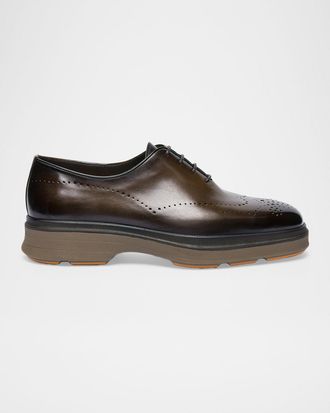 Santoni Men & apos;s Easy Nova Leather Brogue Oxford Shoes