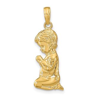 Diamond2Deal 14k Yellow Gold Praying Boy Pendant