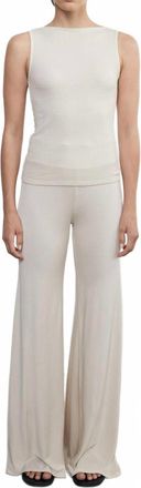 Enza Costa Silk Knit Bias Pant In Canvas