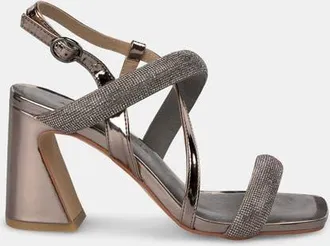 Alma En Pena Mirror Heeled Sandal in Metallic Silver at Nordstrom, Size 41